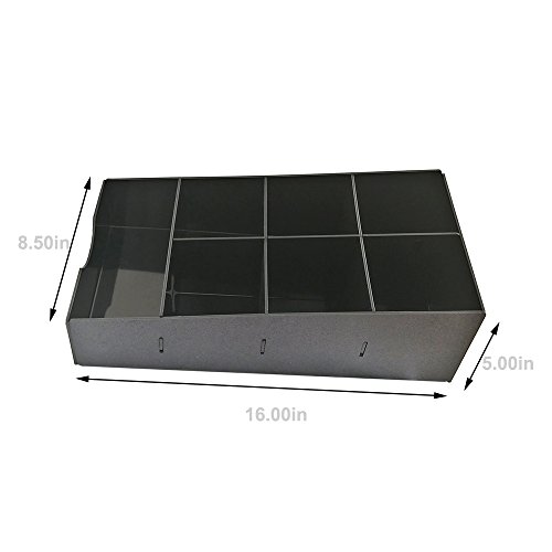 Haitian Coffee Condiment Organizer Cup Holder 7 Compartments For Storage Rack, Office And Home Use, Handmade Of 3Mm Abs Sheet, Color Black #TOP2