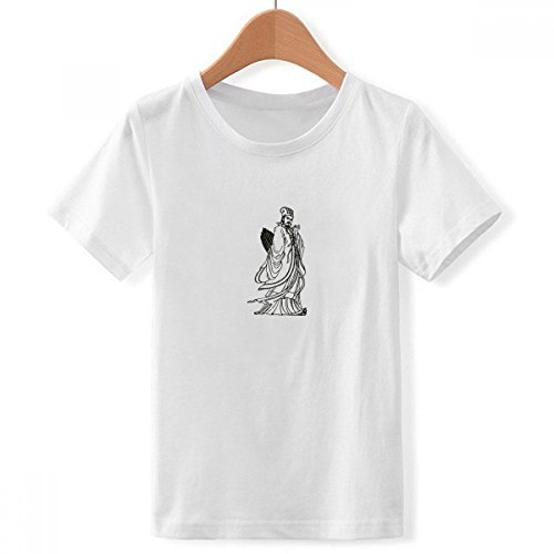 T-Shirt Chine Zhuge Liang Blanc Ras du Cou pour un Style Geek Décontracté
