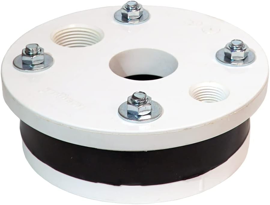 Merrill MFG 6" Well Seal Cap with Single Top Plate – Single Drop 1-1/4" Drop Pipe, Heavy-Duty Well Seal for 6 Inch Well Casing and Submersible or Jet Pump Installations