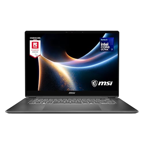Image of msi Prestige 16 Flip AI+ 16 inch 2.8K OLED Laptop: Intel Ultra 7-355, Intel Arc Graphics, 32GB LPDDR5X, 1TB SSD, Touch Screen, Wi-Fi 7, Bluetooth 6, Fast Charging, Win 11 Home: Platinum Gray C3MTG-058US