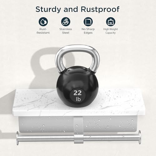 FORIOUS Double Marble Toilet Paper Holder with Phone Shelf $17.99 AC - image 6