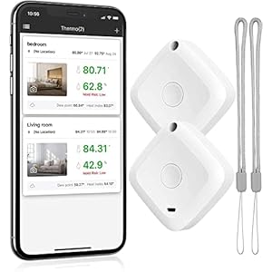 2 Pack Brifit Digital Thermometer Hygrometer, Bluetooth 5.0 Room Thermometer Indoor Outdoor Humidity Meter with…