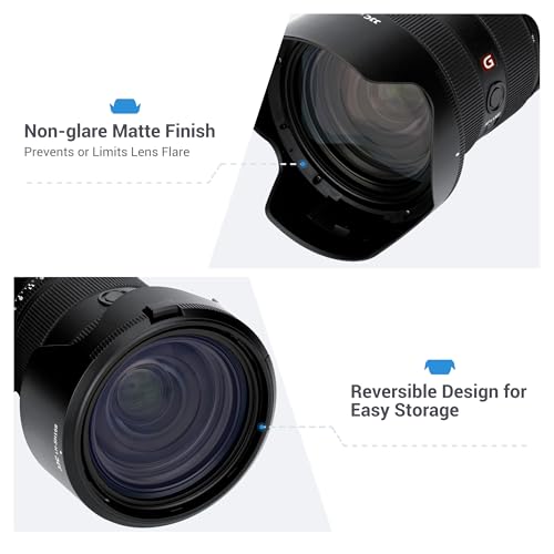Image of JJC ALC-SH168 Lens Hood for Sony FE 24-70mm F2.8 GM II Lens(Not for Sigma) | ALCSH168 Lens Hood for Sony SEL2470GM2, Bayonet, Reversible, Allows to Attach 82mm Filter & Lens Cap