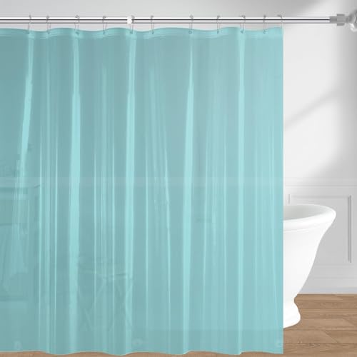 Image of downluxe Shower Curtain Liner, PEVA Plastic Shower Liner with 3 Magnets, 72 inch x 72 inch Waterproof Bathroom Curtain, Blue, 1 Pack