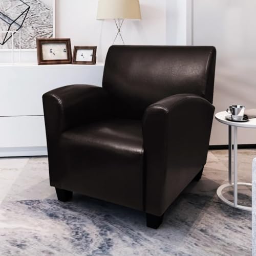 HOMEELIKE Sessel Dunkelbraun Kunstleder HOMEELIKE Sessel Dunkelbraun Kunstleder