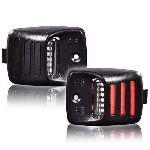 G-PLUS LED License Plate Light Compatible With 05-15 Toyota Tacoma/2000-13 Tundra,Bumper Lamp Red Oled Tube A Pair Replacement (Smoky Lens)