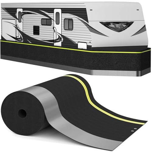 RV Skirting for Winter - Heavy Duty Insulated Camper Skirt for Travel Trailer 5th Wheel Motorhome & Class A/B/C Windproof Bottom Cover with Lock Cable Black (72.2ft x 2.6ft)