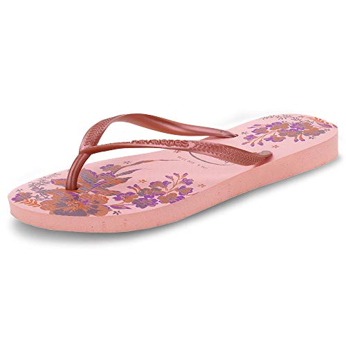 Chinelo Slim Organic, Havaianas, Feminino, Rosa Ballet/Rosa Retro Metalico, 39/40