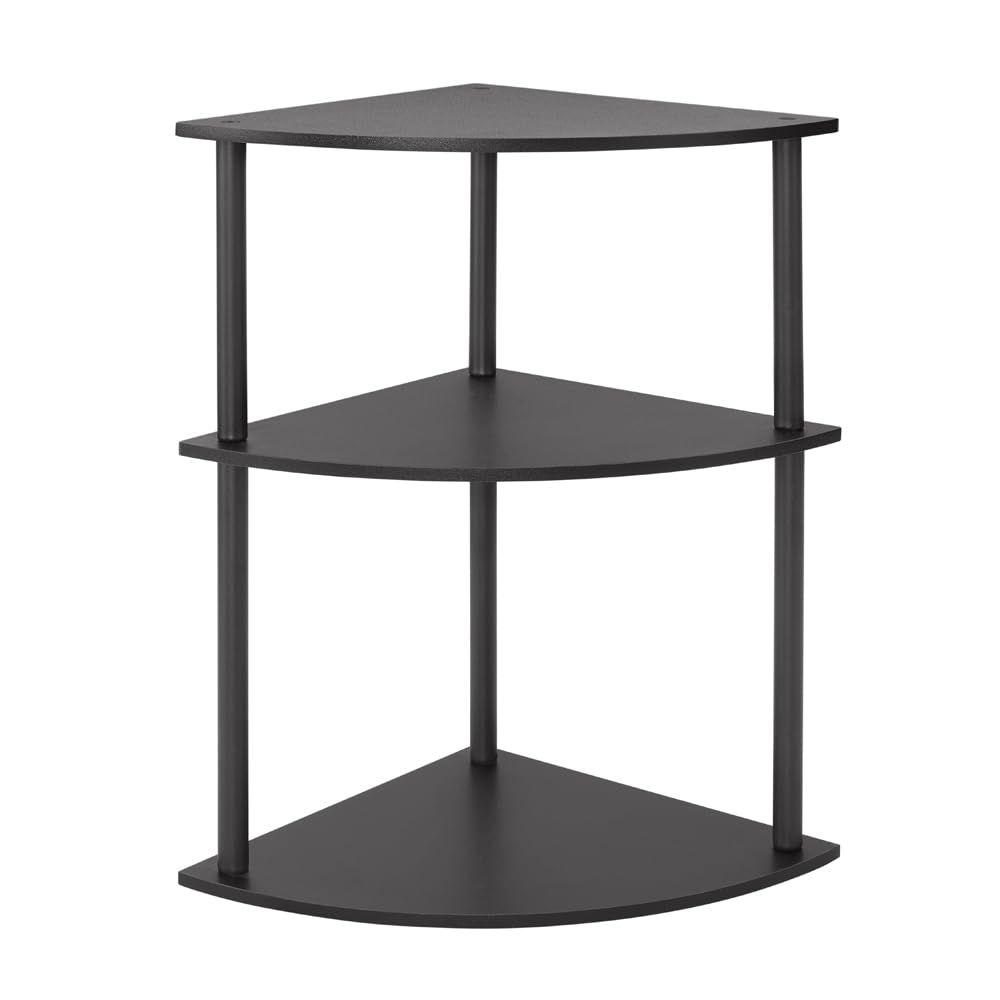 Desktop Corner Stand, 3 Level Corner Storage Organizer, for Small Spaces, Home Office, Kitchen, Bathroom, 11.8 "L x 11.8" W x 19.2 "H (Black)