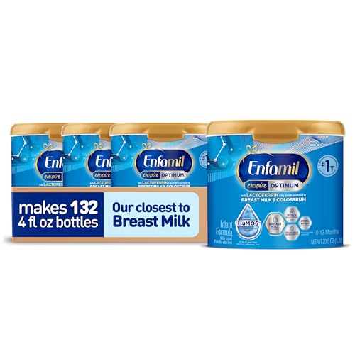 Image of Enfamil Enspire Optimum Baby Formula, with Immune-Supporting Lactoferrin, Our Closest Formula to Breast Milk, Brain Building DHA, Dual Prebiotics, Infant Formula Powder, Baby Milk, 20.5 Oz, Pack of 4