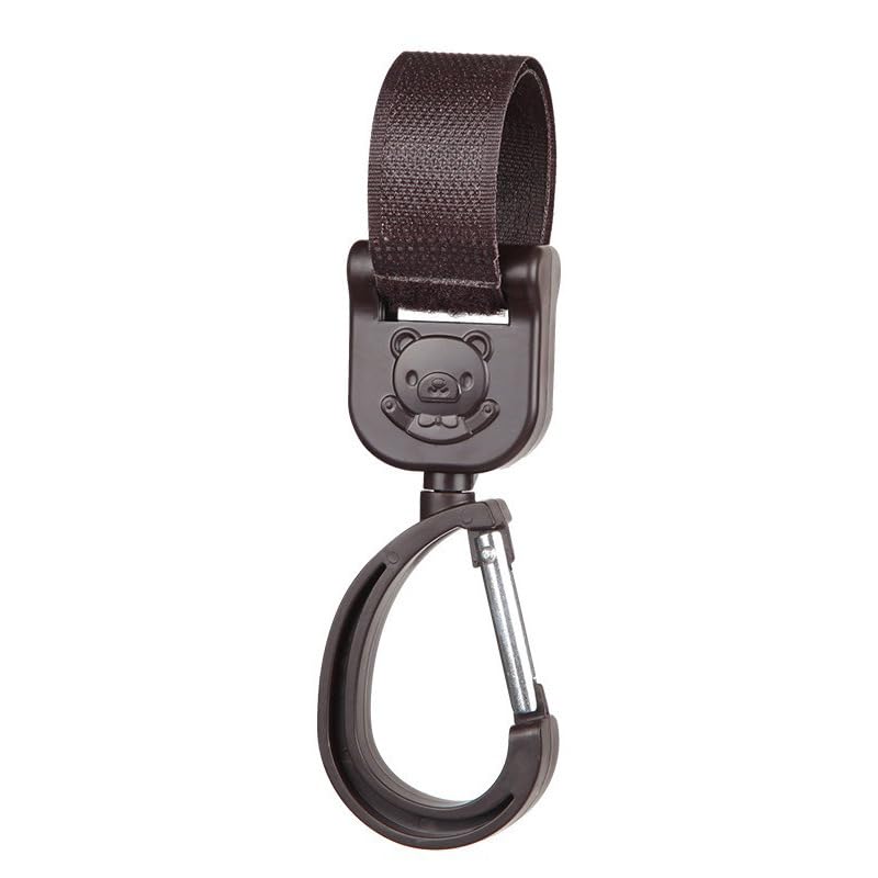 Gancho Para Carrinho De Bebê Com Rotação 360 Graus Suporte Para Bolsa E Sacola Universal Fixação Velcro Prático Para Passeio Infantil Mãos Livres ABS