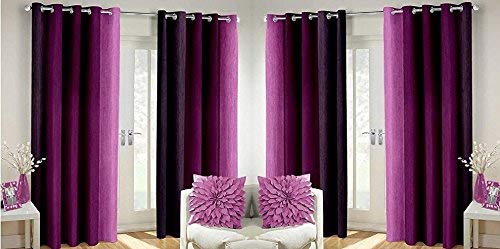 YOUTHFUL THREADS Room Darkening Eyelet Solid Plain Shaded Color Curtains for Door/Window/Drawing Room/Living Room (Purple, 9ft) - Set of 4 (B09J8GCNXF) Amazon Price History, Amazon Price Tracker