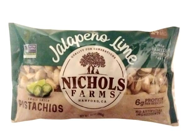 Generic California Pistachios Roasted Jalapeno and Lime Small Batch, Organic With Jalapeno and Lime seasoning, 14-ounce bags (Pack of 6)