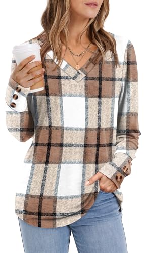 XIEERDUO Thermal Fall Outfits 2025 Dressy Casual Womens Sweater Fashion Clothing V Neck Tunic Tops4