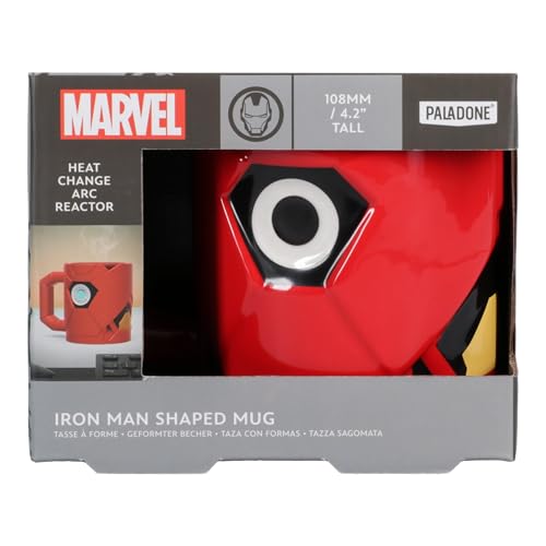 Taza 3D Reactor Arc Iron Man - Producto oficial Marvel, taza que cambia de color con el calor, regalo coleccionable para fans de Avengers, 500ml