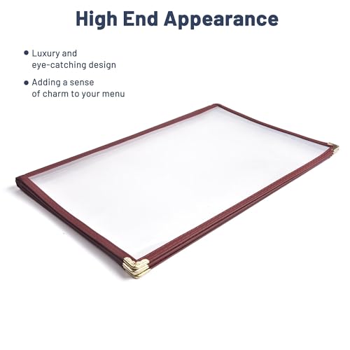Yescom 30 Pack Menu Covers 8.5x14inches Triple Fold 6 View Double Stitch Book Restaurant Cafe Page