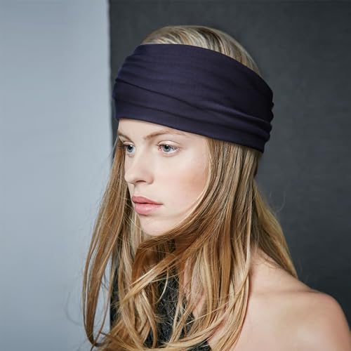 Image of DRESHOW 4 Pack Turban Headbands for Women Wide Vintage Head Wraps Knotted Cute Hair Band Accessories