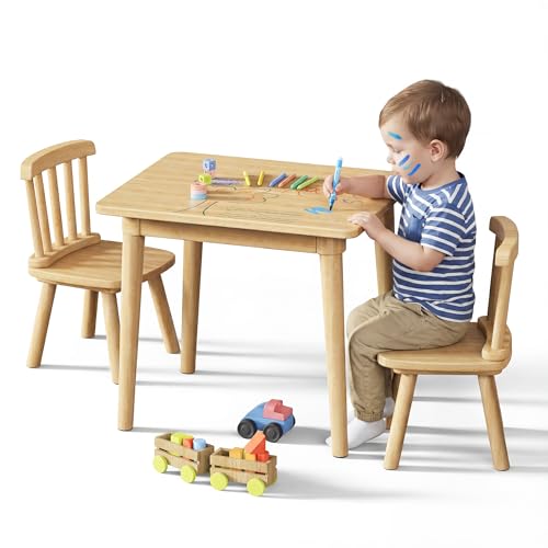 Brelley Solid Wood Kids Table and 2 Chairs