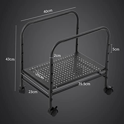 Soporte para CPU de torre para PC, soporte ajustable para carcasa de escritorio, carrito móvil con ruedas con bloqueo de 360° para oficina y hogar (Negro) miniatura 2