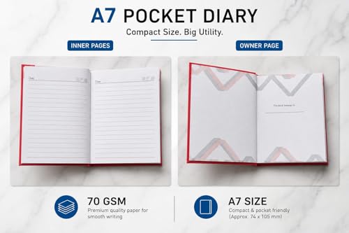 Image of Premium Pocket Diary Set of 6 | Motivational A6 Mini Notebook Multipack | Small Portable Designer Journals for Daily Notes & Gifting | Pocket Friendly Travel Diary Set for Office, School & Home (Multicolor)