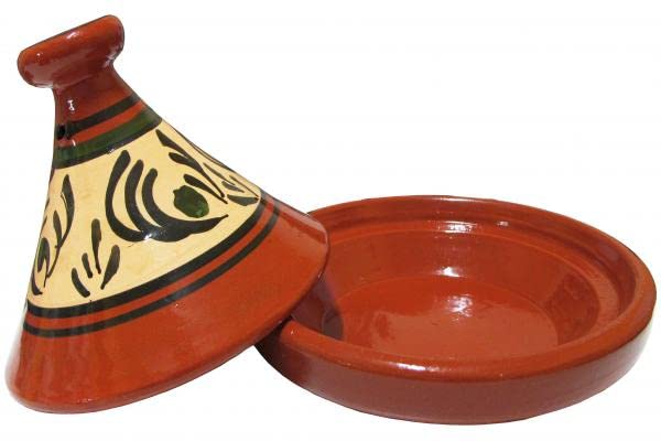 Saharashop Tajine Tajine Tajine Tanger - Juego de tajín (2 a 3 personas, diámetro de 26 cm y calientaplatos)
