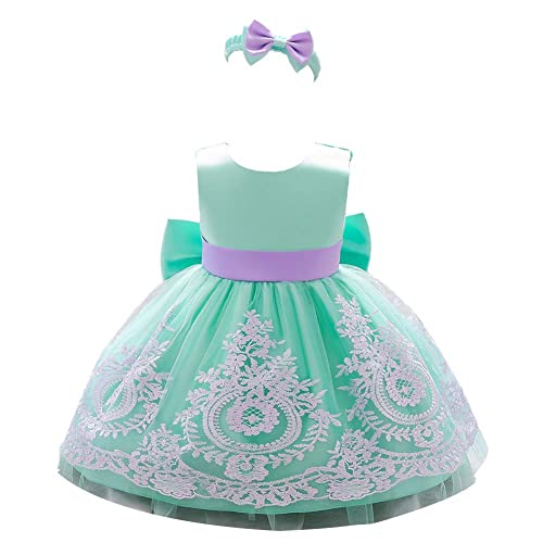 EIAY Shop 3M-6T Baby Formal Dresses Girls Tulle Embroidery Lace Toddler Pageant Dress Gown Birthday Party with Headwear Green 12-24 Months EIAY Shop 3M-6T Baby Formal Dresses Girls Tulle Embroidery Lace Toddler Pageant Dress Gown Birthday Party with Headwear Green 12-24 Months