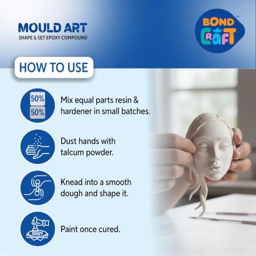 Image of Mould Art, 1Kg | (Pack of 2)| Air Dry Clay for Sculpting, 3D Art, Jewellery Making, Wall Hangings & DIY Projects | Durable & Easy to Use | For Artists, Students & Hobbyists