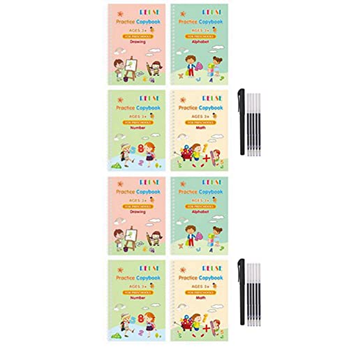 Socueny Copybook Board Children'S - Juego completo de práctica en inglés para niños, reutilizable, manual de escritura para aprender a escribir
