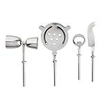 Santa Barbara Design Studio TableSugar Bar Tools Modern Kitchen Cocktail Accessories, 4-Pieces, Stainless Steel/Marble - Image 4