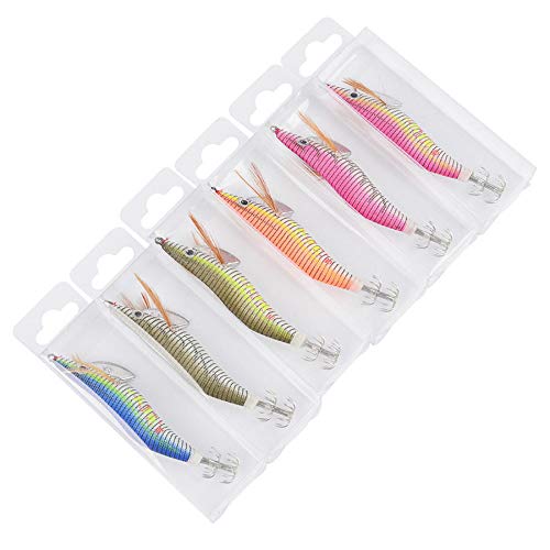 Cebos Artificiales 6 unids/Set 80 mm 11g de Pesca camarón Calamar Cebo Pesca señuelo Pesca Tackle cebos de Pesca Señuelos de Pesca