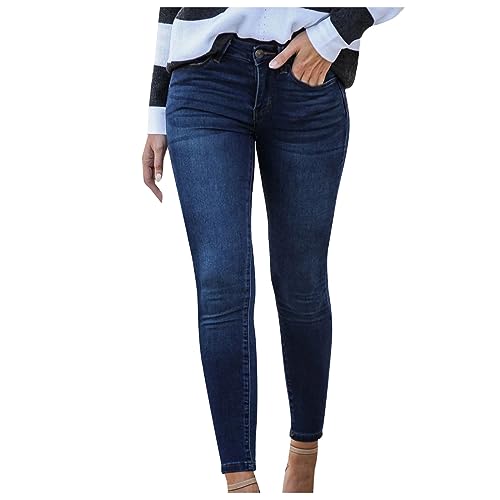Uillui Womens Skinny Jeans Slim Fit Pencil Denim Leggings High Waist Button Straight Leg Trousers Stretch Tights Jeans Pants