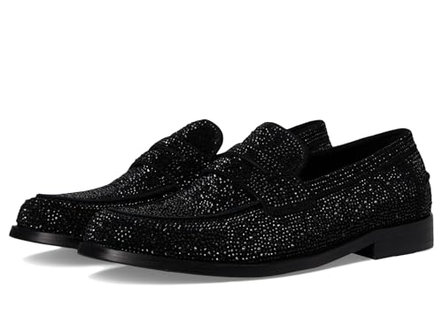 Steve Madden Men's Natan Penny Moc, Black Rhinestones, 9 UK