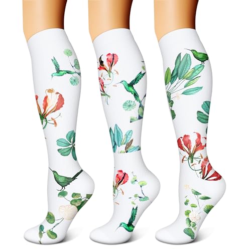 Image of FEYHAY Copper Compression Socks (3 Pairs) 15-20 mmHg Circulation is Best Athletic & Daily for Men & Women, Running, Climbing