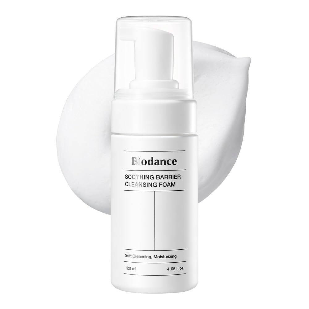 BIODANCE Soothing Barrier Cleansing Foam, Micro Bubble Foam, Gentle & Mild Face Cleanser | 4.06 fl.oz, 120ml
