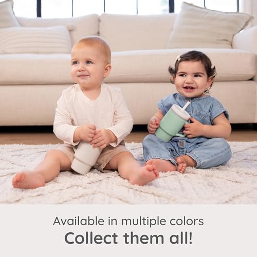 Image of Infantino My 1st Tumbler 266 ml Silicone Straw Cup - Cool Mint, Leak-Resistant, Lightweight Premium Silicone, Fits Stroller & Car Seat Cup Holders