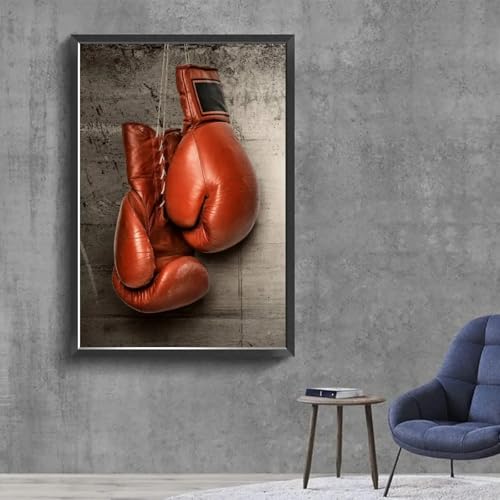 Peinture murale gants de boxe rétro pour remplacer les posters classiques de chambre d'enfant