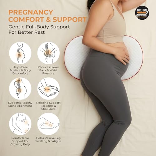 Image of CareFoam Pregnancy Pillow Adjustable Butterfly Design for Sleeping|Memory Foam|Body Maternity Pillow for Belly, Back, Hips & Legs Support|Soft, Breathable & Travel-Friendly