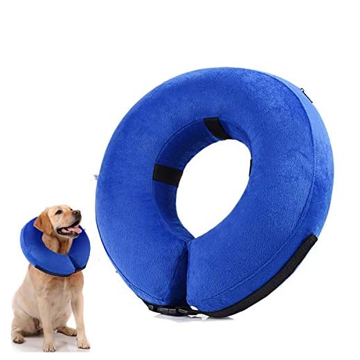 YAMI Collar de recuperación Inflable para Perros, Cono de Cuello isabelino Ajustable para Mascotas Recuperación de cirugía o heridas (L)