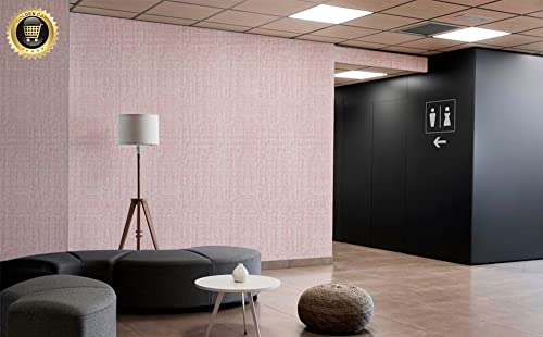 Image of Textured Linen Wallpaper for Walls Sticker Roll (10 Pcs) I 3D Foam Wallpaper for Full Wall, Furniture I Fabric, Waterproof, Large (Light Pink; 10 Pieces of 3 Meter x 0.7 Meter Each)