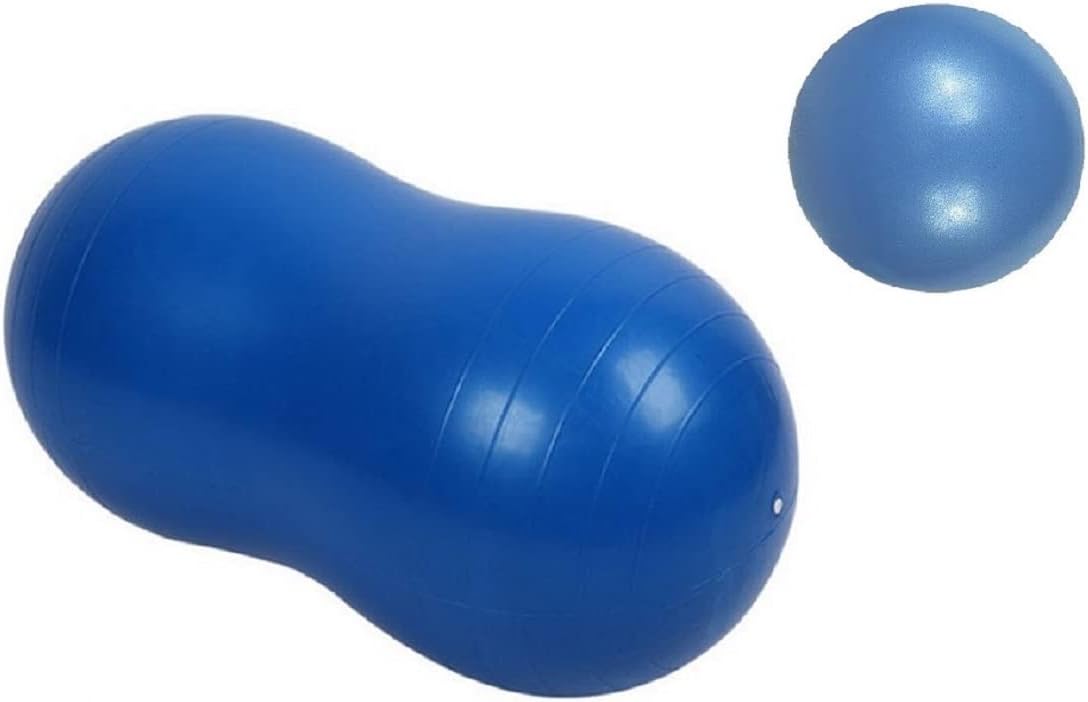 Amazon バランスボール エクササイズ ヨガ フィットネス ピーナッツボール（球体ボール・約25㎝付）ポンプ式空気入れ付き 体幹