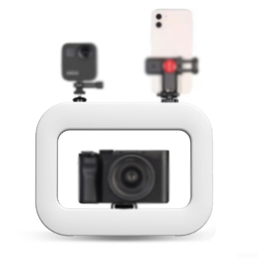 Luce ad anello portatile con batteria ricaricabile da 6600 mAh regolabile Bicolor LED Luce di riempimento Fotografia-Illuminazione per Smartphone Video