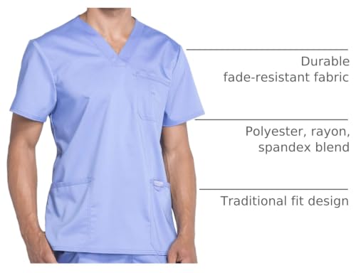 Image of Cherokee WW Revolution V-Neck Scrub Top for Men with 3 Pockets