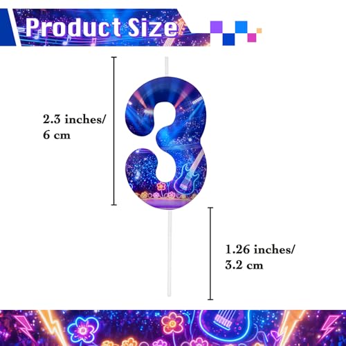 Image of Blue Number 3 Birthday Candles, Cartoon Themed Cake Toppers for Boys Girls Cake Decorations, Birthday Decorations Party Supplies, Number Candles for Party Decor