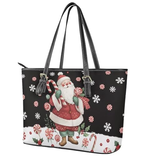 Christmas Large Tote Bag for Women Work Leather Shoulder Bag for Women Travel Duffle Bag for Airplane Holiday Gifts3