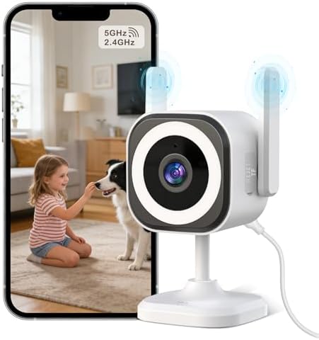 Dual-Antenna Stable 5G WiFi Cameras for Home Security,4X Zoom 2K ...