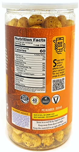 Image of Rani Jumbo Phool Makhana (Fox Nut /Popped Lotus Seed) Biryani Flavor 2.29oz (65g) Vacuum Sealed, Easy Open Top, Resealable Container ~ Indian Tasty Treats | Vegan | NON-GMO | Indian Origin