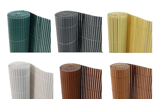 Mugar - Cañizo PVC Doble Cara 1400gr/m² | Valla ocultación | Resistente a Rayos UV | Seto PVC Artificial (1x3m, Verde)