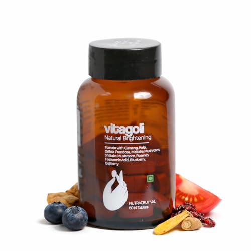 Image of Vitagoli Natural Skin Brightening & Pigmentation Tablets | Collagen Support with Hyaluronic Acid, Tomato Extract & Korean Ginseng | Dark Spot Reduction, Skin Barrier Repair, Hydrates & Glow