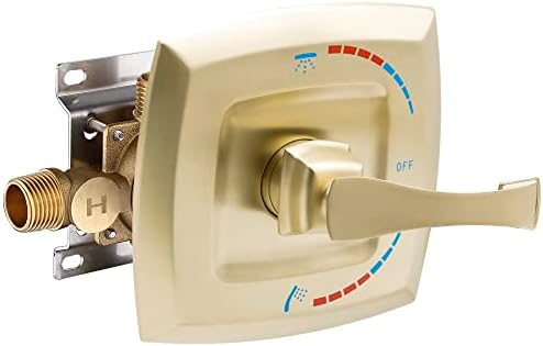 Dual-Function Shower Handle Valve Trim Kit Shower Valves Wall Mount Brass Faucet Shower Rough-In Valve Bathroom Trim Kit, Single Handle Shower Mixer Valve, Brushed Gold