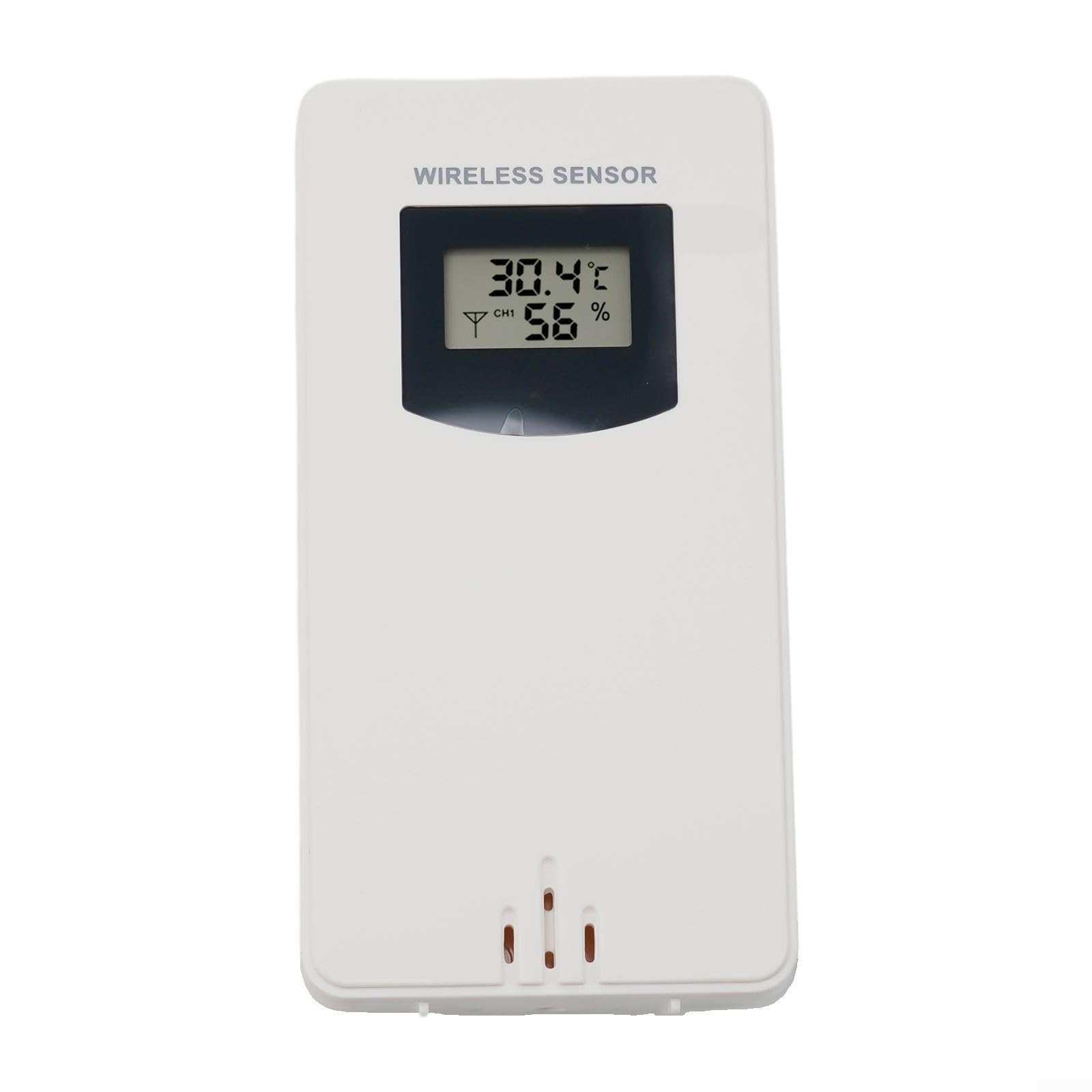 Temperature Humidity Wireless Sensor,Weather Station Wireless Outdoor Sensor Indoor Transmitter,For Backyard, Garden,For FanJu(white)